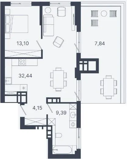 ЖК Шелест — 66.9 м²