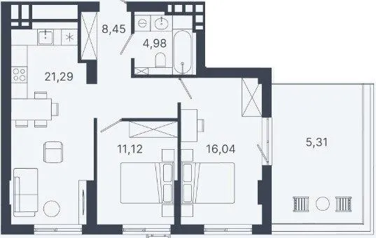 ЖК Шелест — 67.2 м²