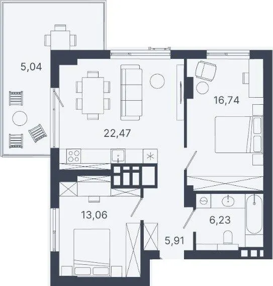 ЖК Шелест — 69.5 м²
