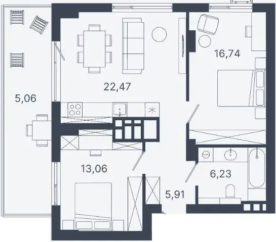ЖК Шелест — 69.5 м²