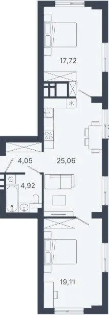 ЖК Шелест — 70.9 м²