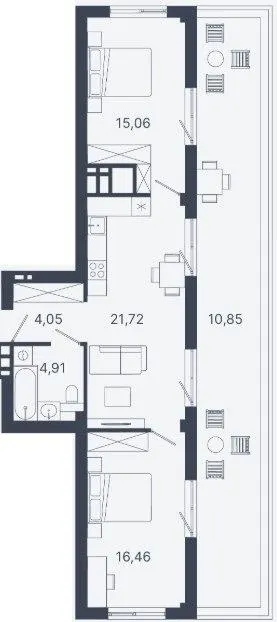 ЖК Шелест — 73.1 м²