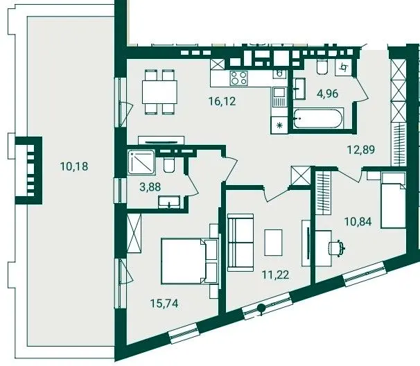 ЖК Novatsia — 85.8 м²
