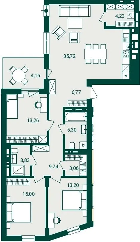 ЖК Novatsia — 114.3 м²