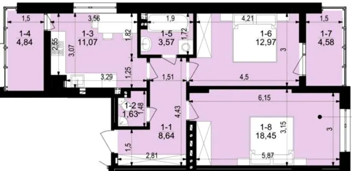 ЖК Преміум Дім — 65.8 м²