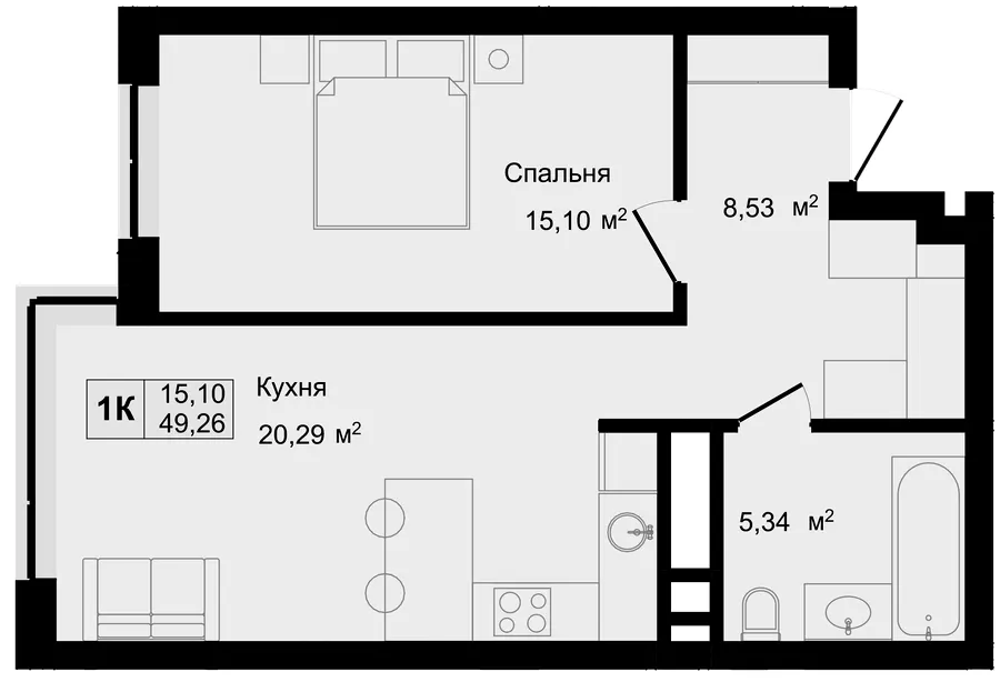 HILLTOP — 49.3 м²