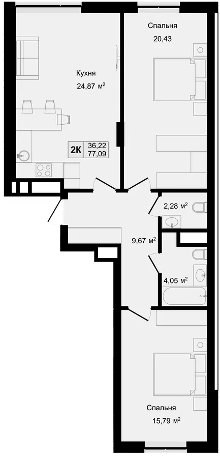 HILLTOP — 77.1 м²