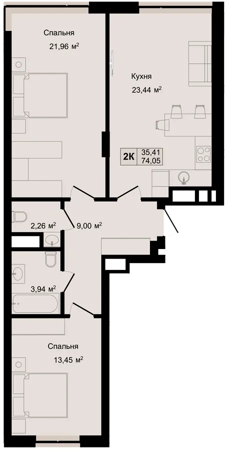 HILLTOP — 74.1 м²
