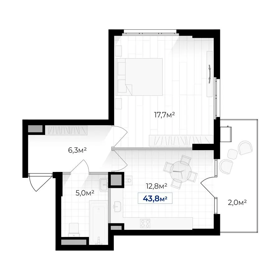 ЖК Гармонія — 43.8 м²