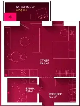 ЖК Family Plaza 2 — 38 м²
