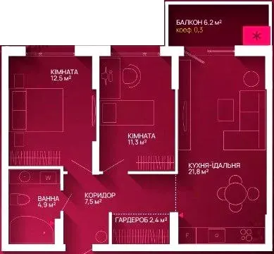 ЖК Family Plaza 2 — 62 м²