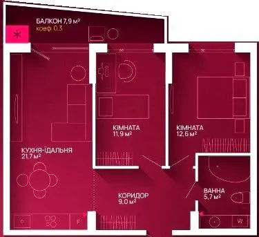 ЖК Family Plaza 2 — 63 м²