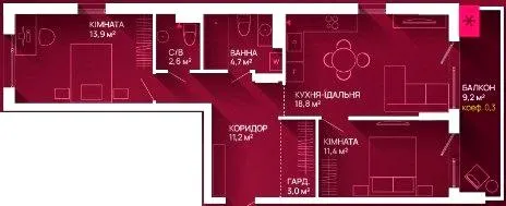 ЖК Family Plaza 2 — 68 м²