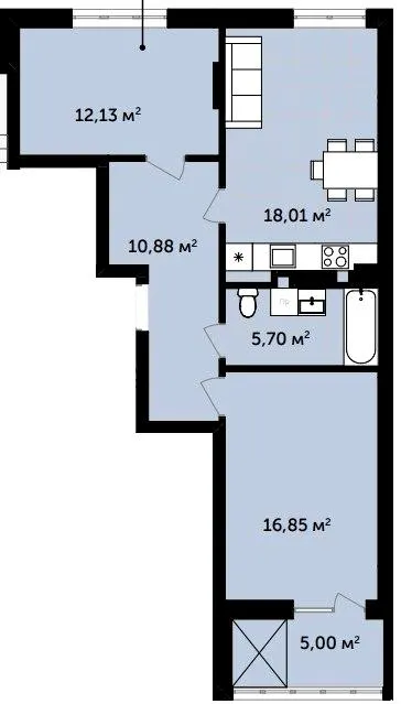 ЖК Green Yard — 68.6 м²