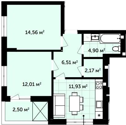 ЖК Green Yard — 54.6 м²