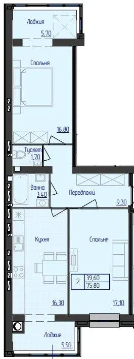 ЖК Атлант — 75.8 м²