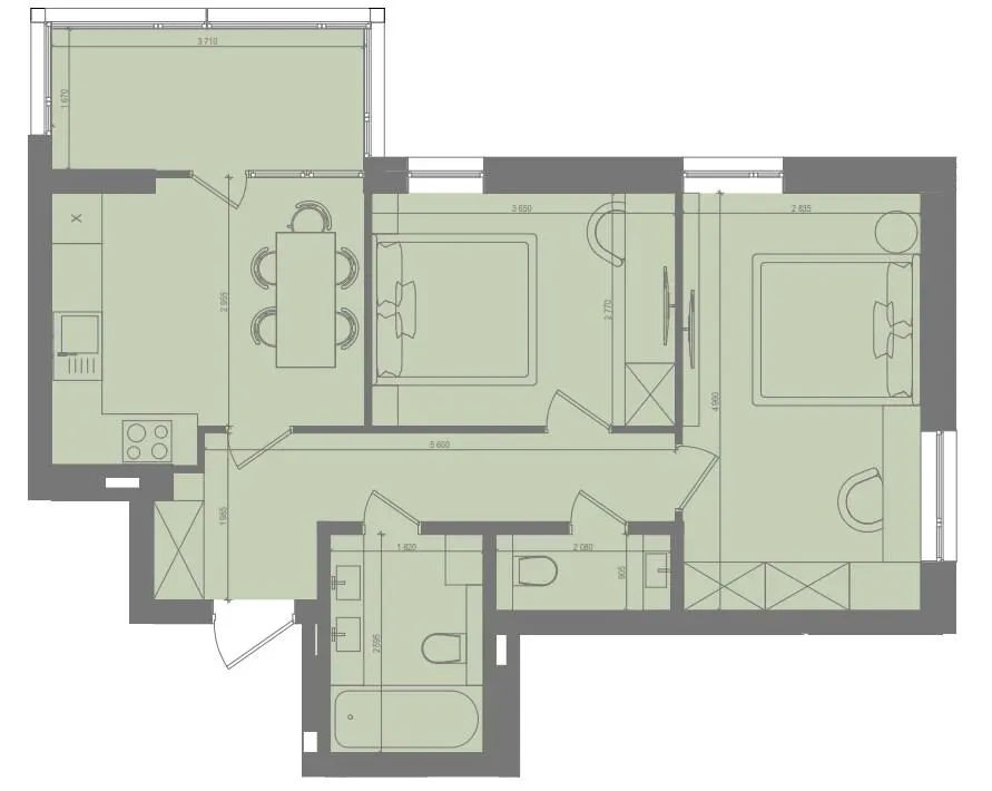 ЖК D25 — 53.3 м²