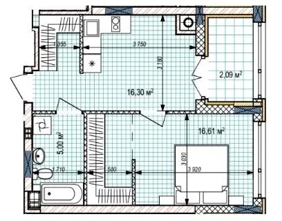 1-комнатная квартира, 40 м², Крюковщина — фото 1
