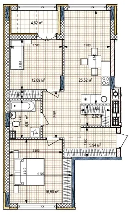 ЖК Estet Hill — 72.8 м²