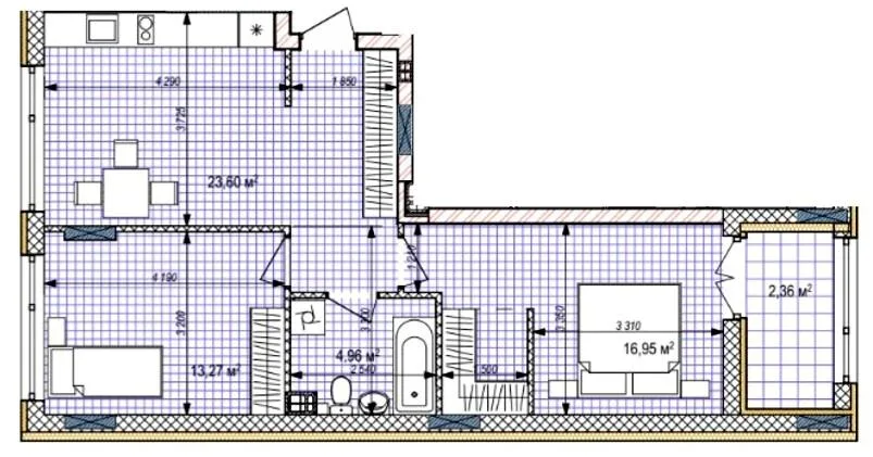 2-кімнатна квартира, 61 м², Крюківщина — фото 1
