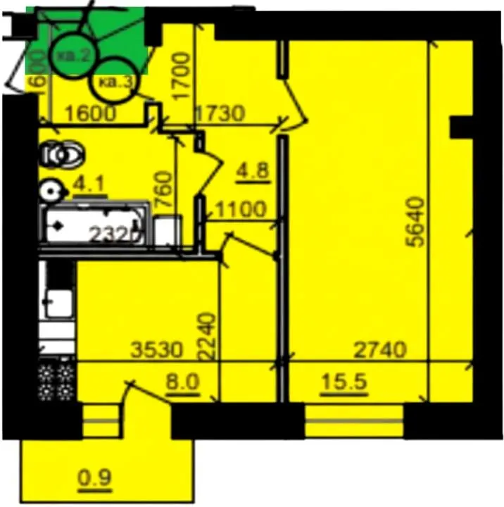 ЖБК Перлина Дунаю — 33.3 м²
