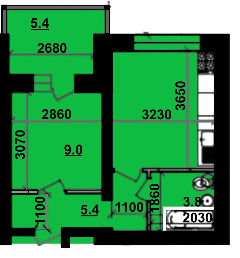 ЖБК Перлина Дунаю — 35.4 м²