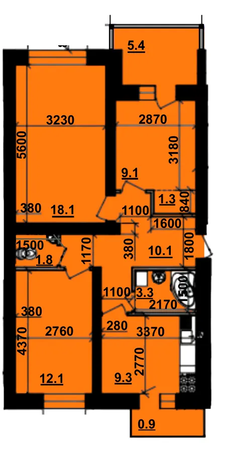 ЖБК Перлина Дунаю — 71.1 м²