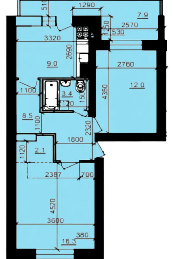 ЖБК Перлина Дунаю — 59.2 м²