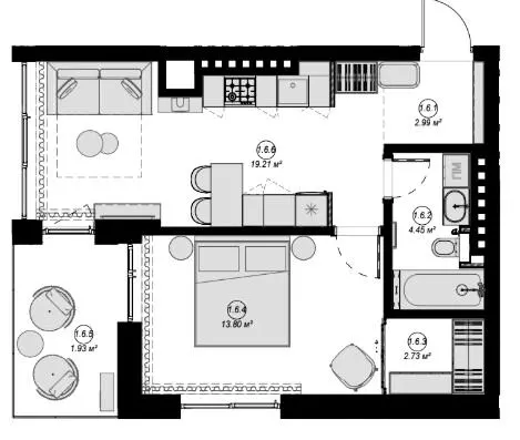 ЖК Eden Park — 45.1 м²
