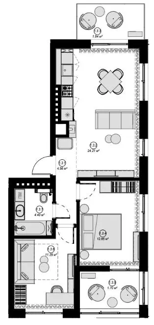 ЖК Eden Park — 60.8 м²