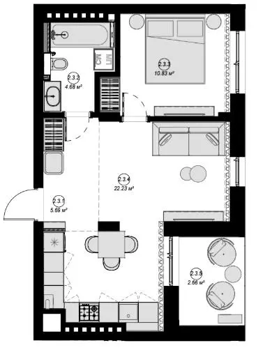 ЖК Eden Park — 46.1 м²