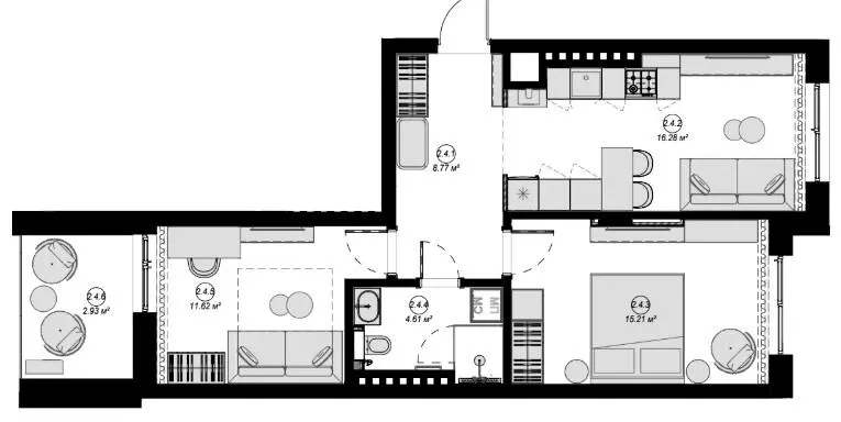 ЖК Eden Park — 59.4 м²