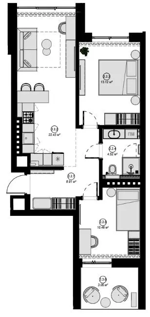 ЖК Eden Park — 62.5 м²