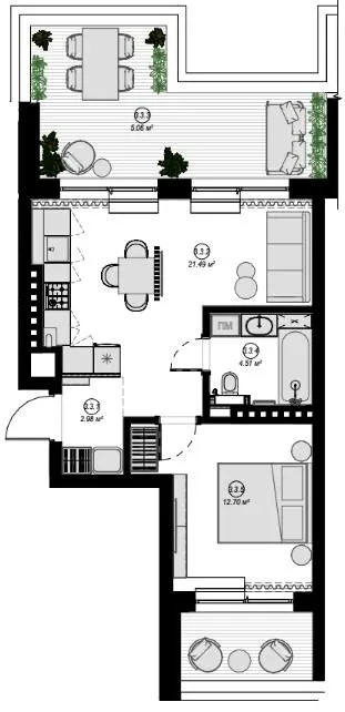 ЖК Eden Park — 48.1 м²