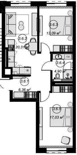 ЖК Eden Park — 61.7 м²