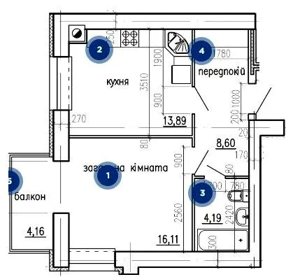 вул. Володимира Великого — 47 м²