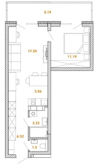 2-комнатная квартира, 49 м², вул. Срібнокільська, 5, Киев — фото 1