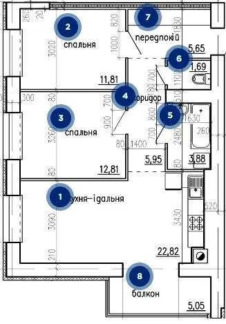 вул. Володимира Великого — 69.7 м²