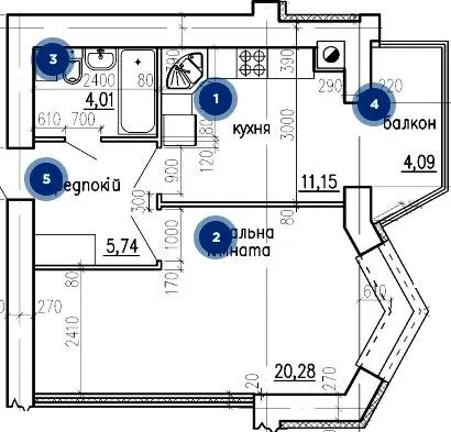 вул. Володимира Великого — 45.3 м²