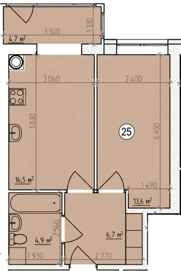 вул. Нарбутівська, 10 — 44 м²