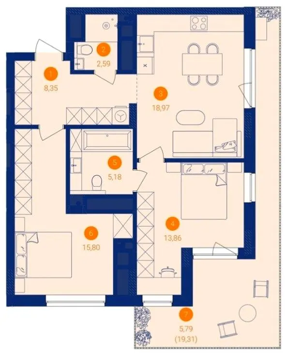 GLOBUS ECLIPTICA — 70.5 м²