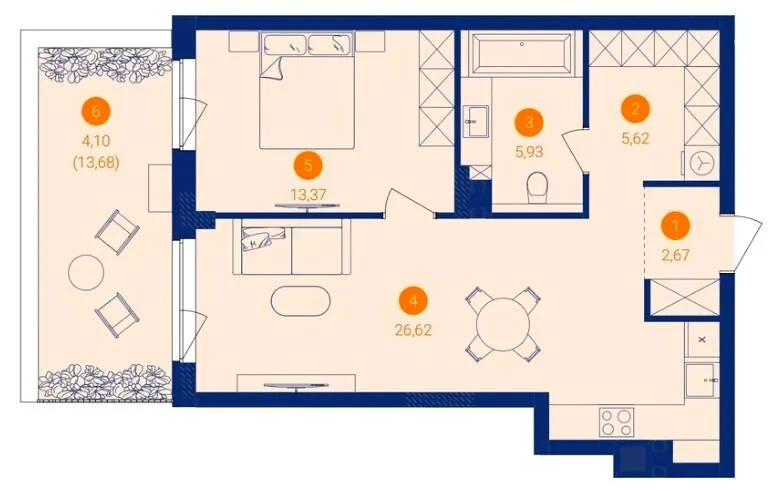 GLOBUS ECLIPTICA — 58.4 м²