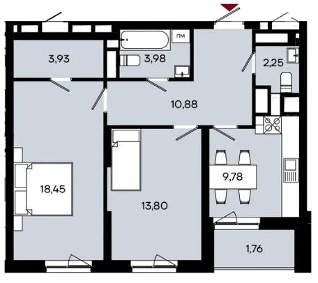 2-кімнатна квартира, 65 м², Тетеревський бульвар, Житомир — фото 1