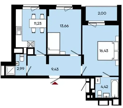 ЖК Ривер Сити — 60.2 м²