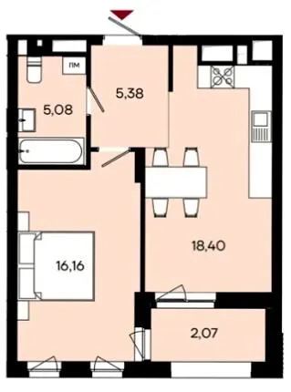 ЖК Ривер Сити — 47.1 м²