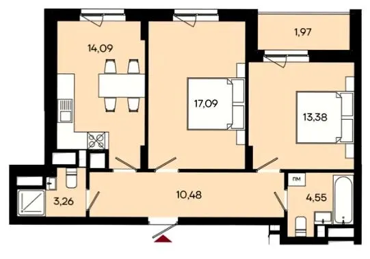 ЖК Ривер Сити — 64.8 м²