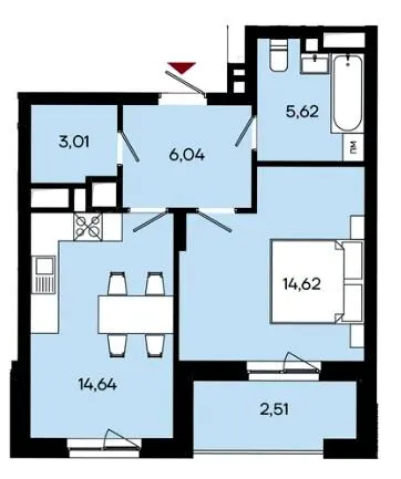 ЖК Ривер Сити — 46.4 м²