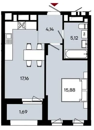 ЖК Ривер Сити — 44 м²