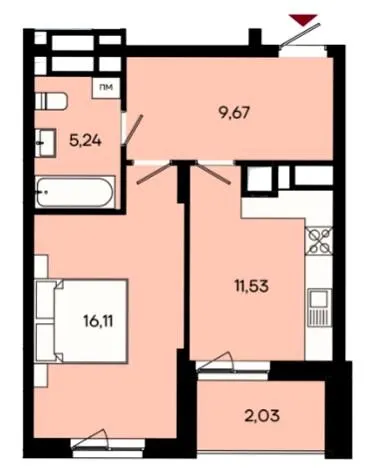 ЖК Ривер Сити — 44.6 м²