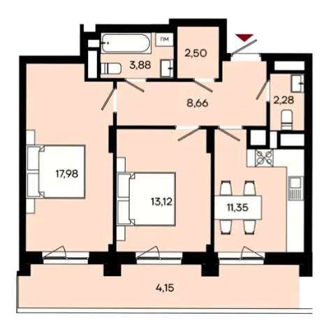 ЖК Ривер Сити — 63.9 м²